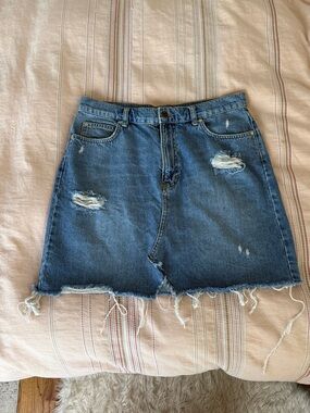 We The Free Distressed Denim Skirt